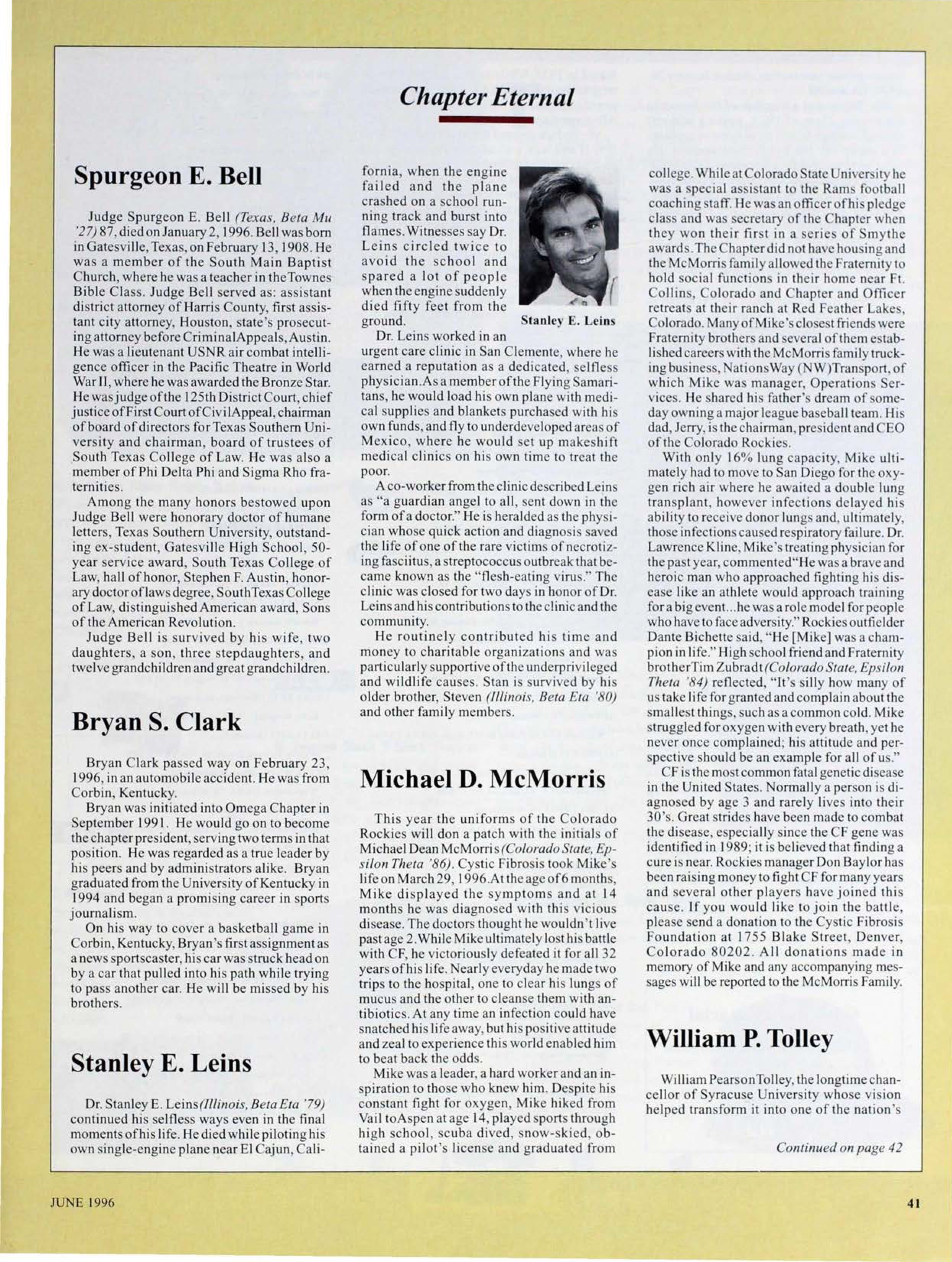 Chapter Eternal, June 1996